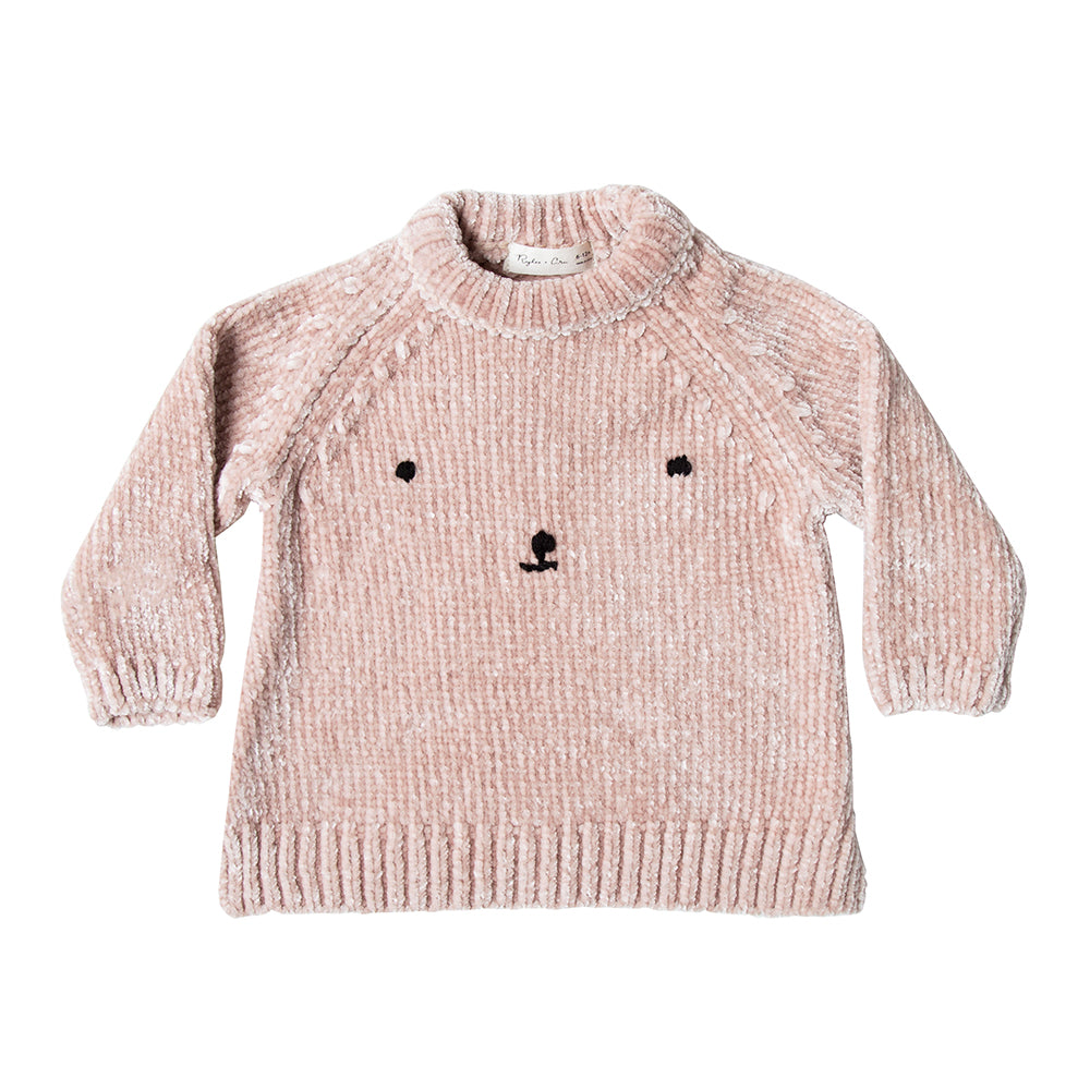 Bear Face Chenille Sweater
